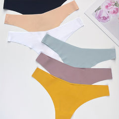 6 Pcs Seamless Stretchy Thongs Soft & Comfy Intimates Women's Lingerie