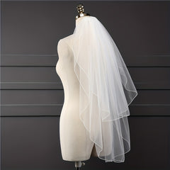 Wedding Head Veil With Comb Satin Edge Bridal Hair Accessories