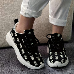 Women's Skull Print Lightweight Sneakers Anti Slip Sport Shoes
