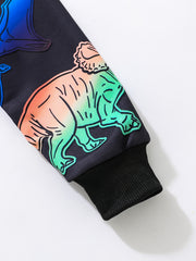 Boys Dinosaur Print Hoodie & Pants Set Kids Clothes