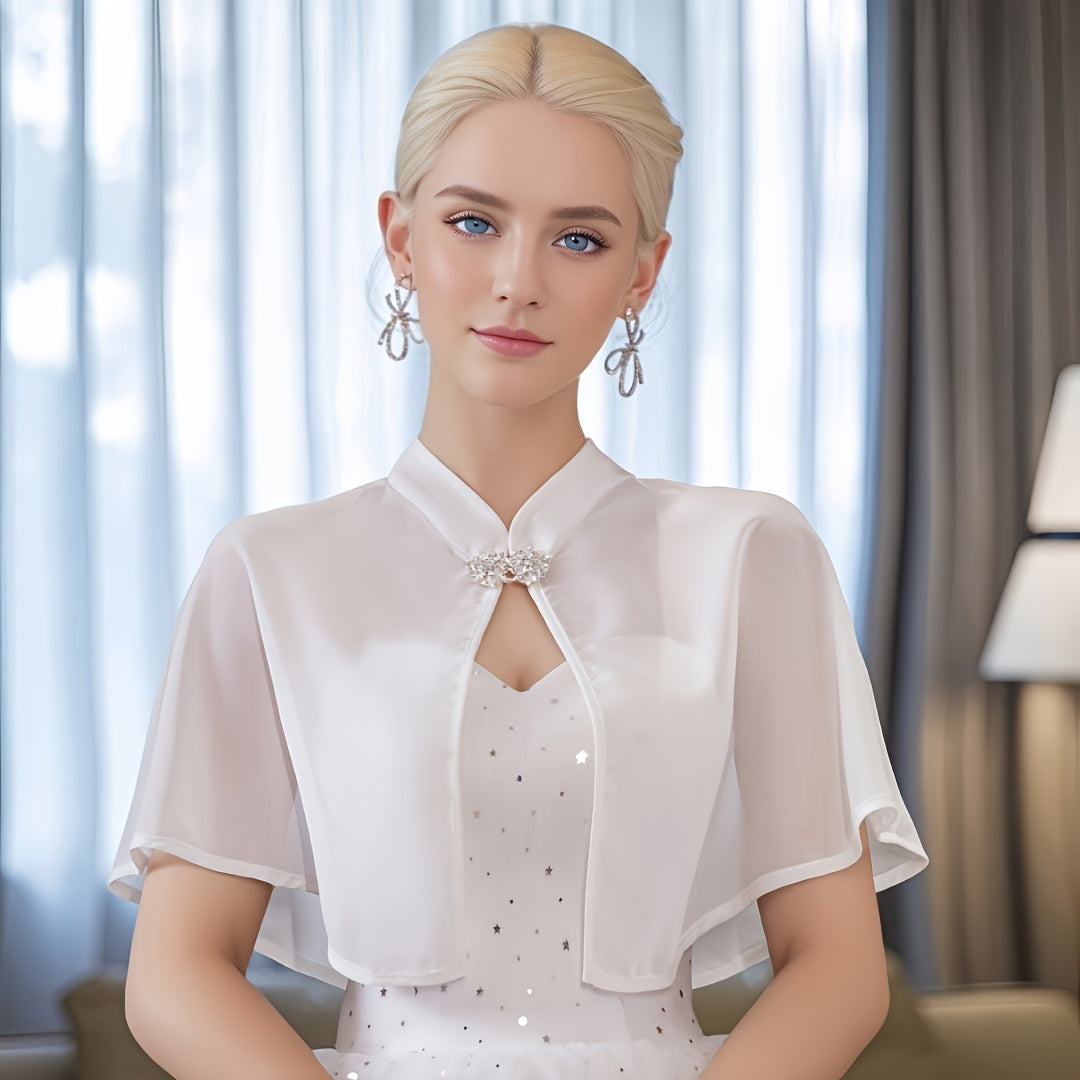 Bridal Thin Shawl with Buckle for Wedding Banquet Party