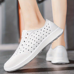 Women's Hollow Out Flat Sandals Slip On Low Top Casual Beach Sandals