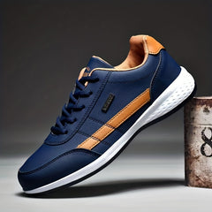 Men's Leather Lace Up Sneaker Lightweight Waterproof Running Shoes