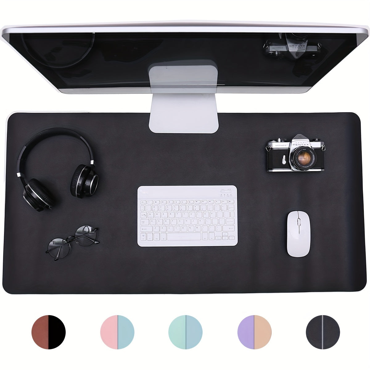 Double Side PU Mouse Pad Desk Mat 5 Colors