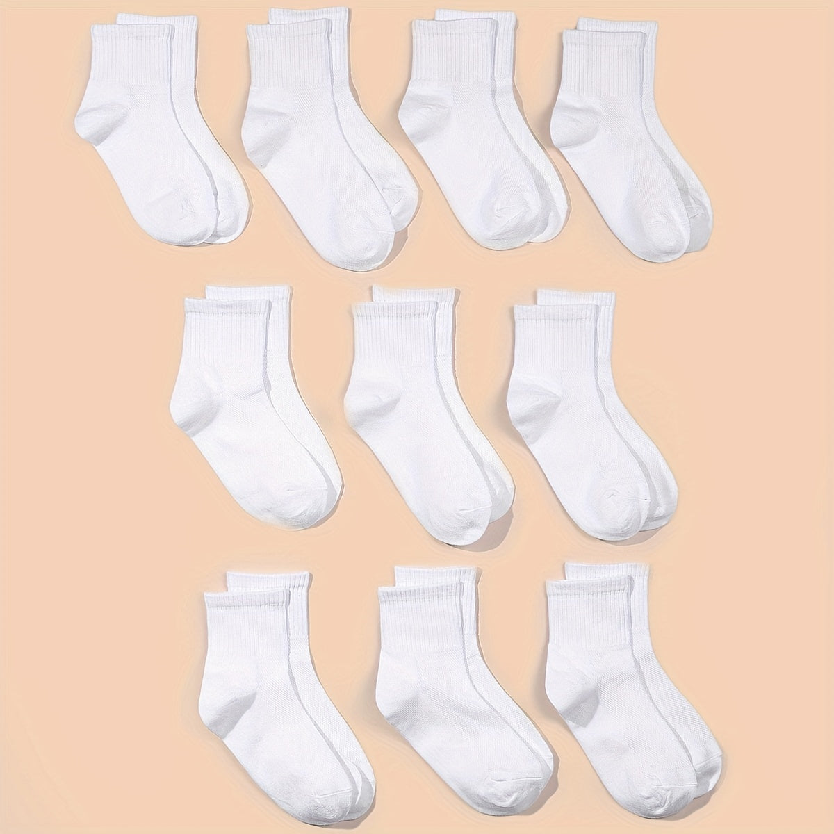 12 Pairs Kids Mid Tube Socks Unisex Crew Socks for Spring Summer