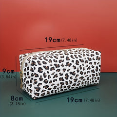 2Pcs Leopard Makeup Bag Small Cosmetic Pouch Waterproof Travel Toiletry Bag