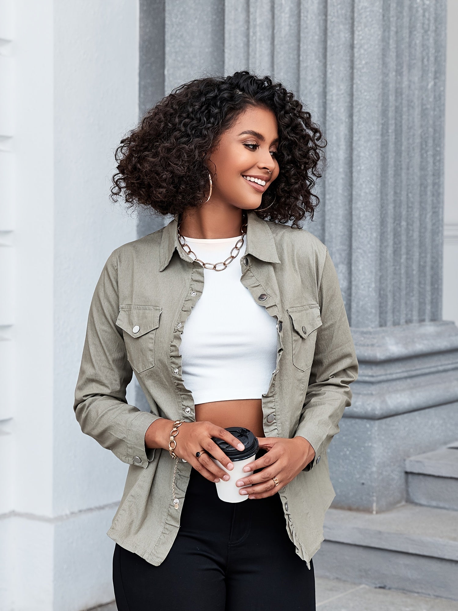 Long Sleeves Denim Shirt Women's Jacket