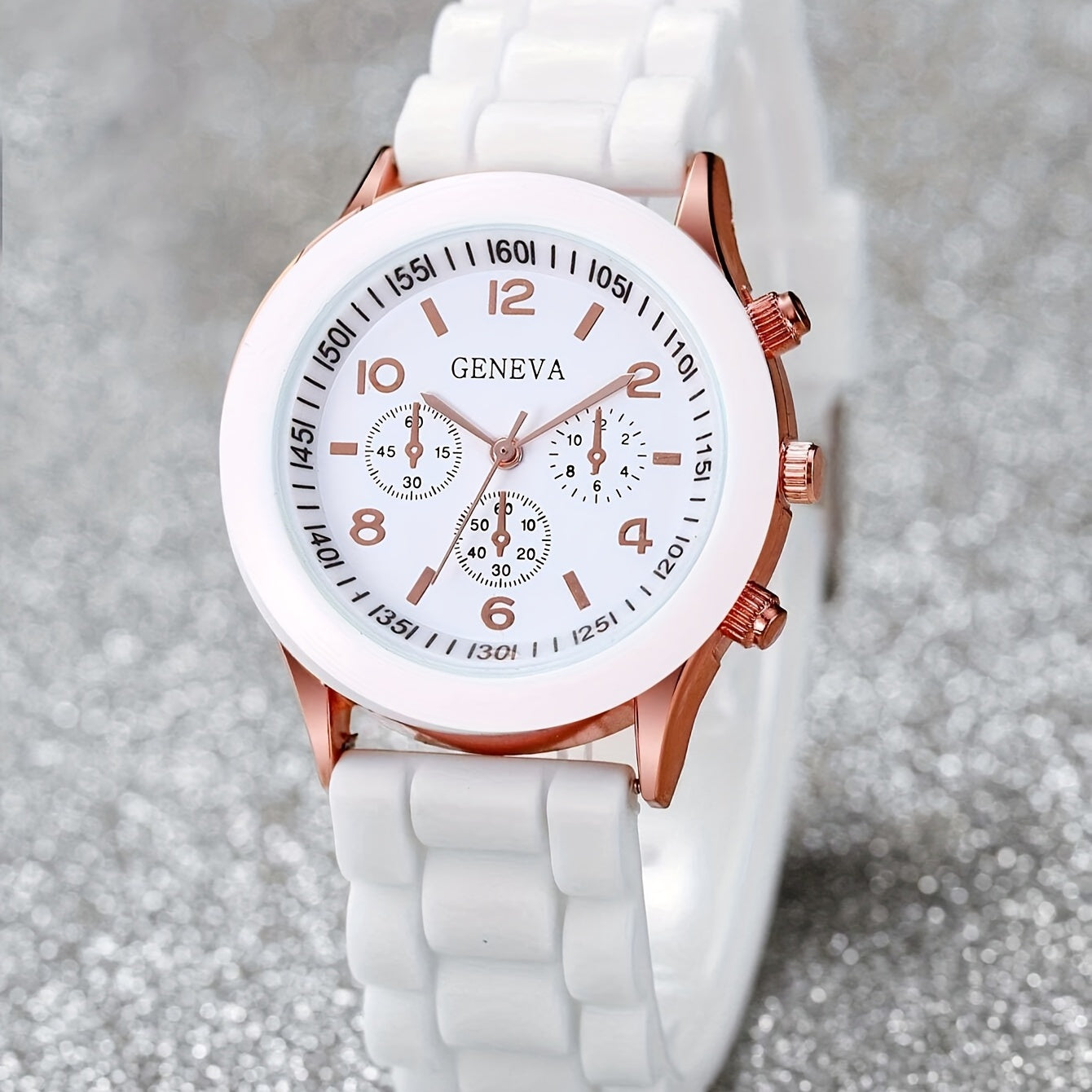 Kids PVC Strap Quartz Watch & Jewelry Set