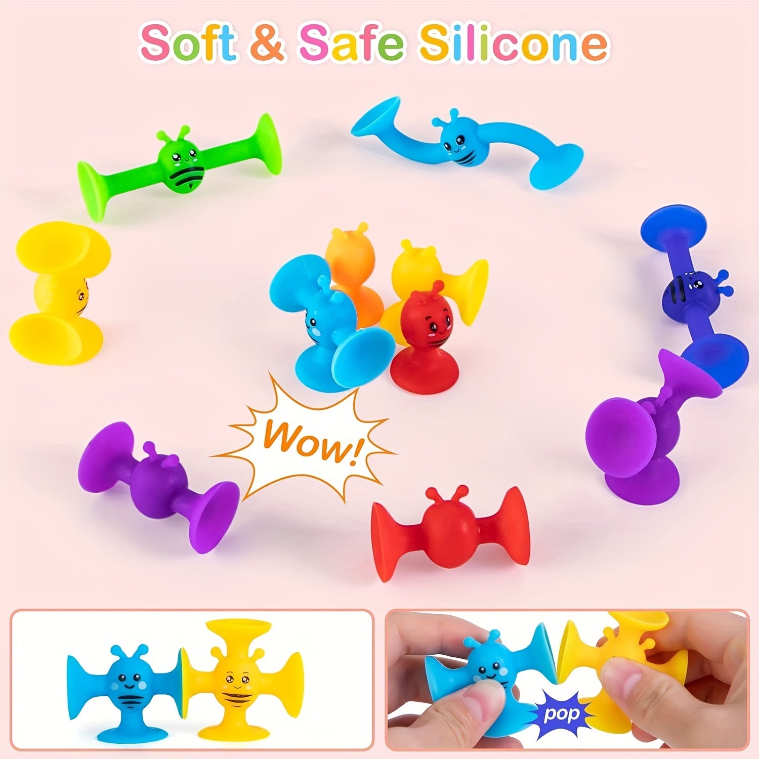 Kids' Suction Building Blocks Set - Ages 3 - Travel Friendly