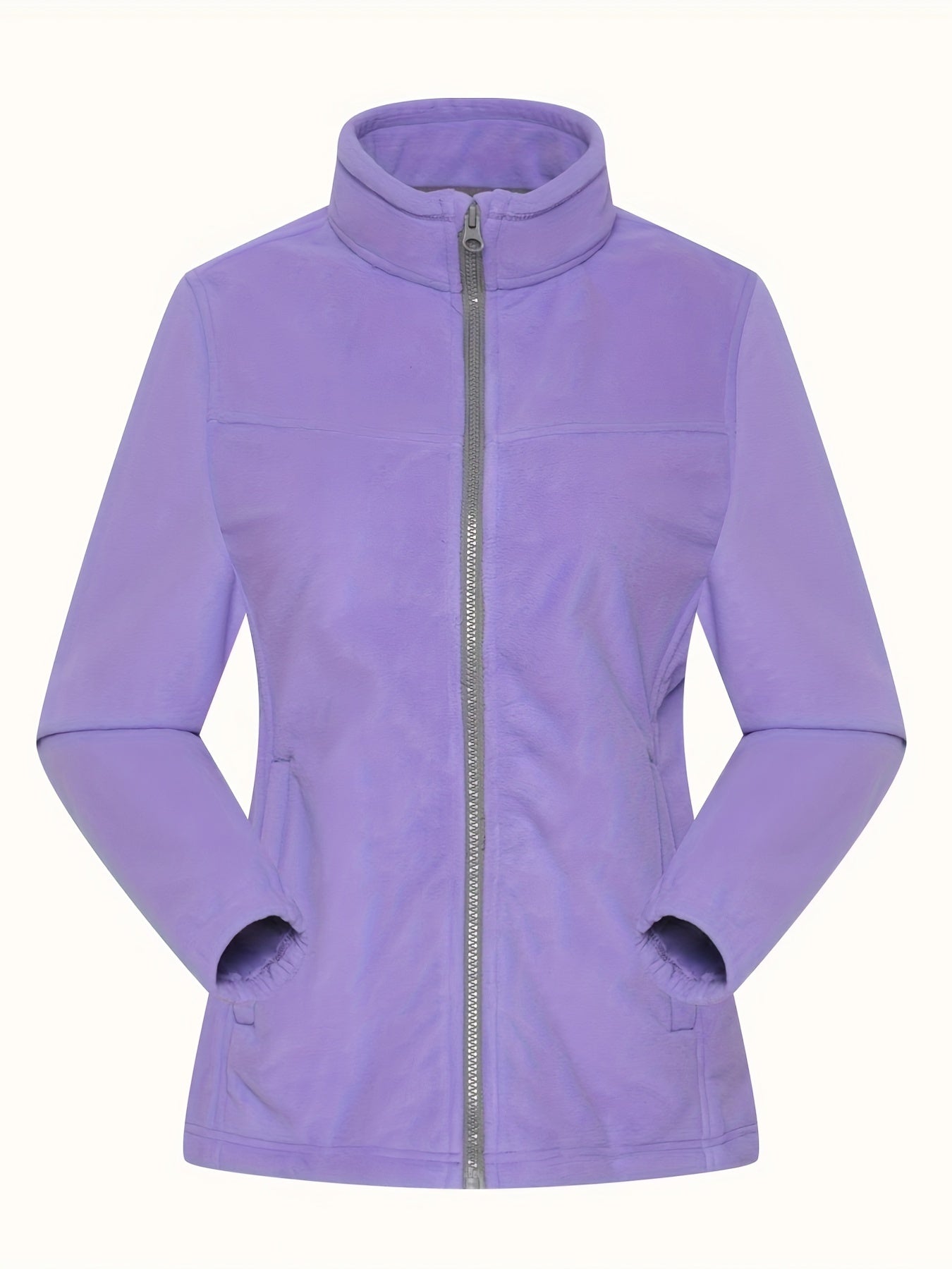 Women's Fleece Zip Thermal Jacket Sports Coat Turtle Neck Activewear