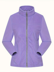 Women's Fleece Zip Thermal Jacket Sports Coat Turtle Neck Activewear