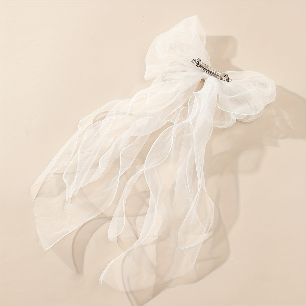 Bow Head Veil Ribbon Edge Veil Bridal Wedding Hair Accessories