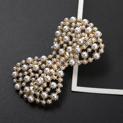 Faux Pearl Hair Clip Sweet Bow Headwear
