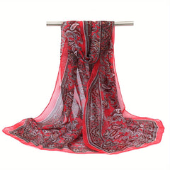 Boho Paisley Chiffon Scarf Long Shawl Breathable Travel Towel