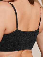 Solid Cami Top & Panties Bikini Set Plus Size