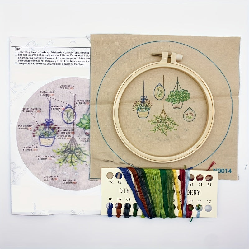 3D Embroidery Starter Kit for Adults - Plants & Orchids Patterns