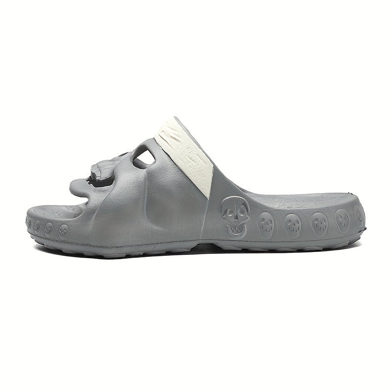 Men's Skull Slides Non Slip Slippers Open Toe Shoes