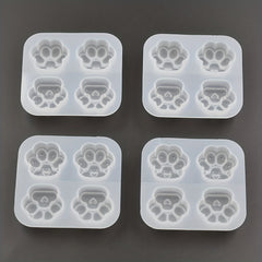 3Pcs Cat Paws Heart Footprint Resin Silicone Mold