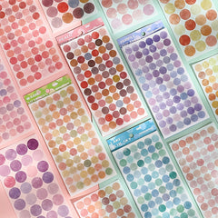 Time Series Label Dot Stickers Round Decorative Stickers 6pcs