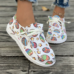 Colorful Pattern Flat Skate Shoes Casual Breathable Non Slip Sneakers