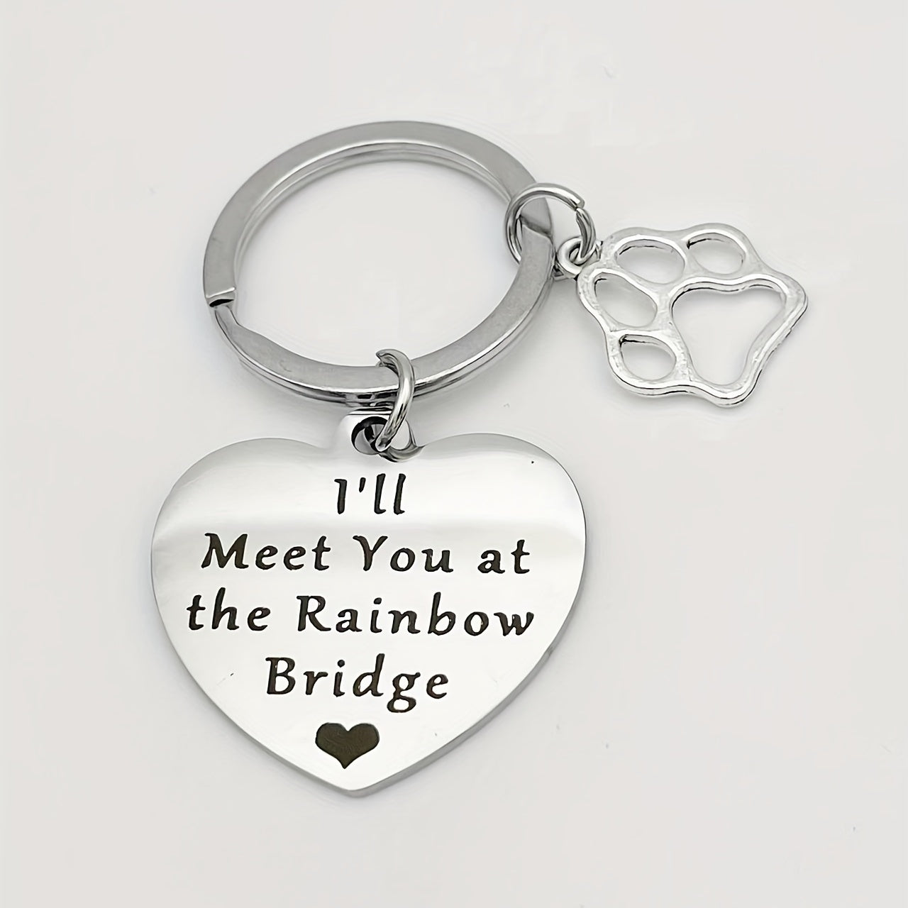 Pet Memorial Keychain Forever in Our Hearts Sympathy Remembrance