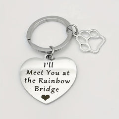 Pet Memorial Keychain Forever in Our Hearts Sympathy Remembrance
