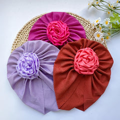 Soft Elastic Strip Flower Baby Hat For Girl