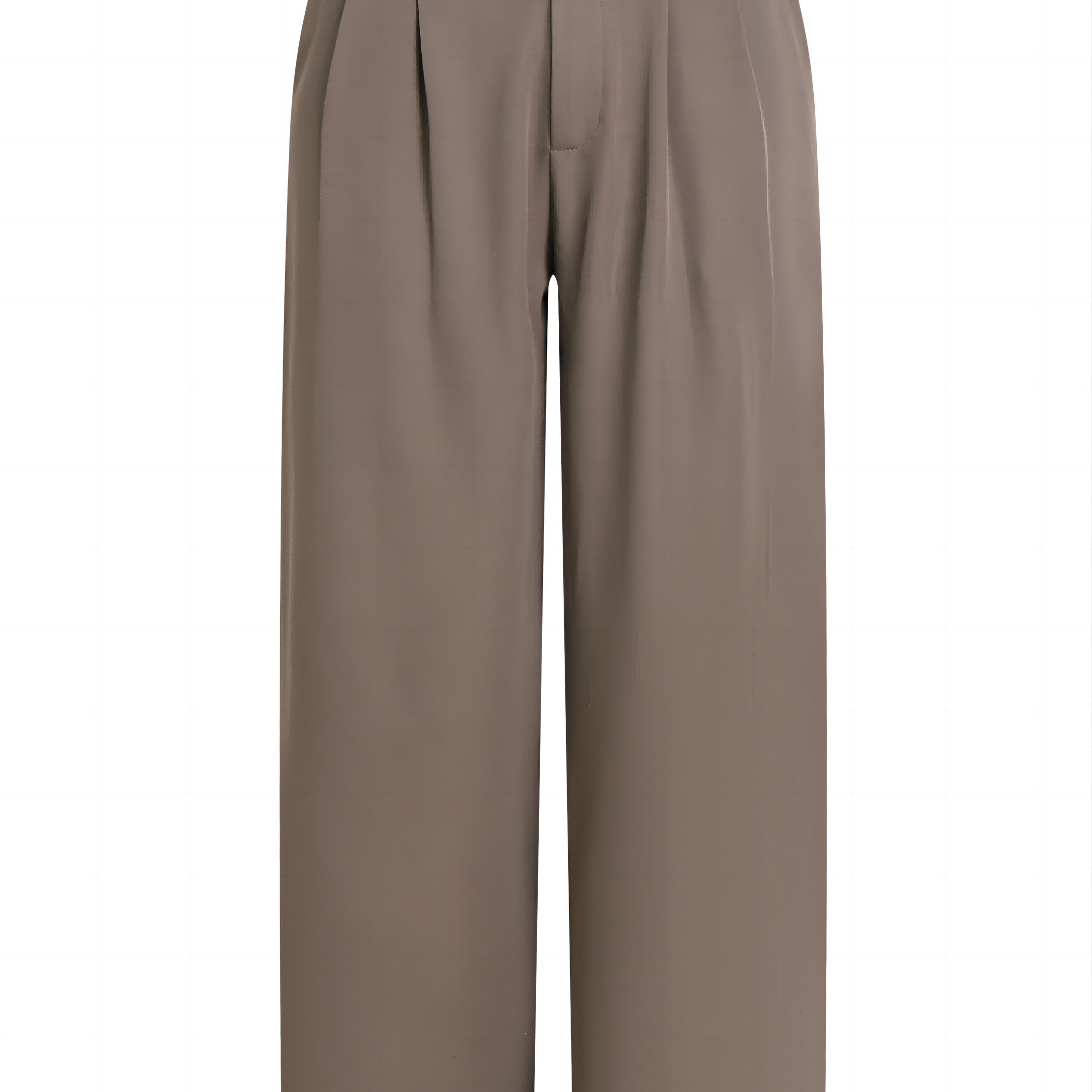 High Waist Pleated Tailored Pants Long Length Work Office Pants