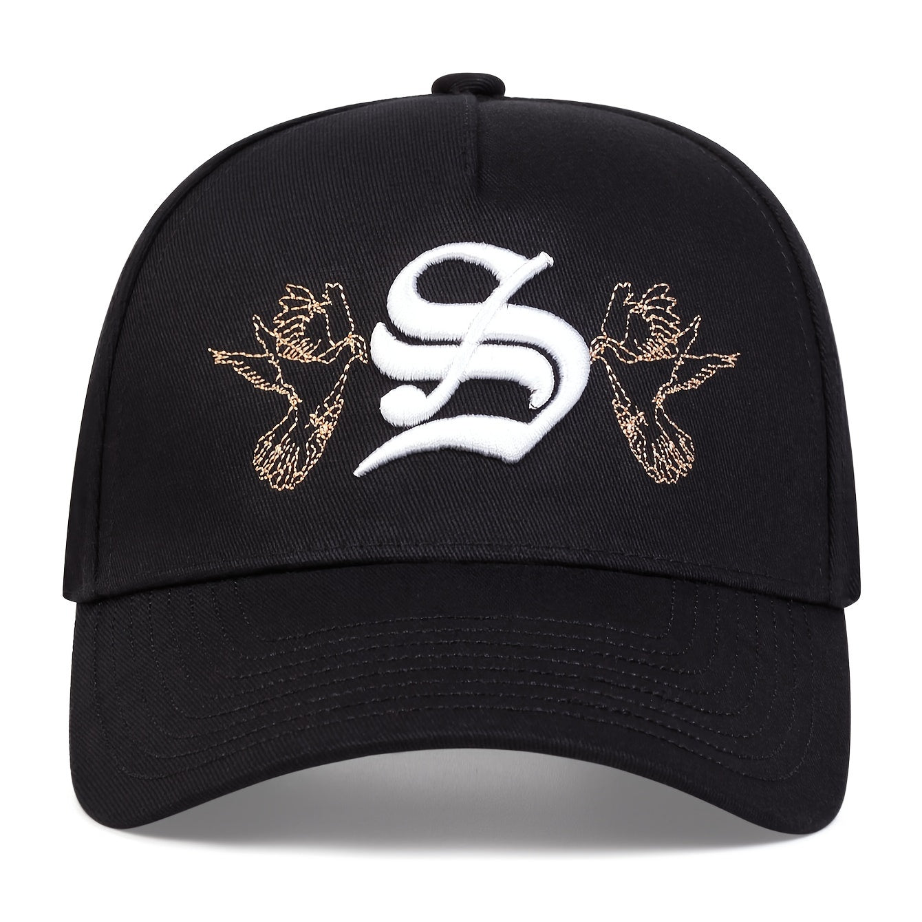 Men's Gothic Letter S Embroidered Baseball Cap Adjustable Casual Hat