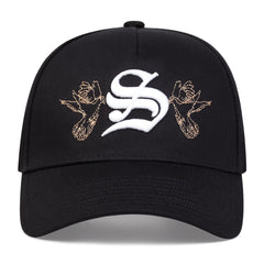 Men's Gothic Letter S Embroidered Baseball Cap Adjustable Casual Hat