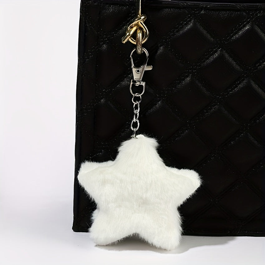 Plush Pentagram Keychain for Women Girls
