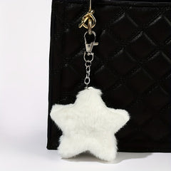 Plush Pentagram Keychain for Women Girls