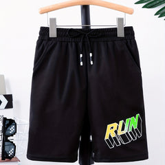 Boys RUN Letter Print Quick-drying Shorts for Summer