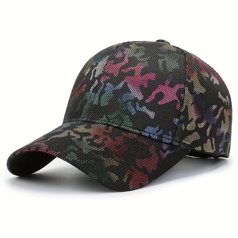 Graffiti Print Baseball Cap Hip Hop Mesh Unisex Dad Hats Lightweight Adjustable