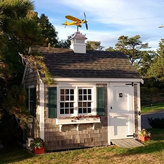 Airplane Weather Vane Metal Wind Spinner for Barn Yard Garden