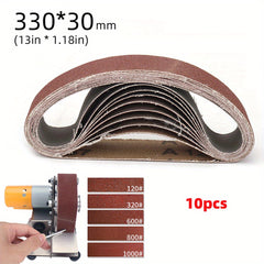 10pcs 330 30mm Width Sanding Belts P80 1000 Grit