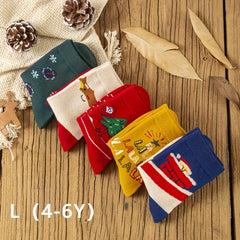5 Pairs Kids Cotton Christmas Socks