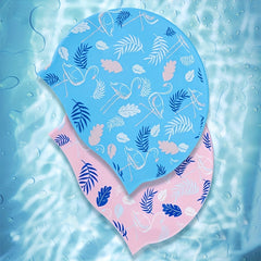 Animal Print Swimming Glasses Set with Swim Cap - Anti-fog Goggles and Hat Combo