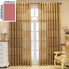 1pc Coffee European Style Jacquard Sheer Curtains for Living Room Bedroom