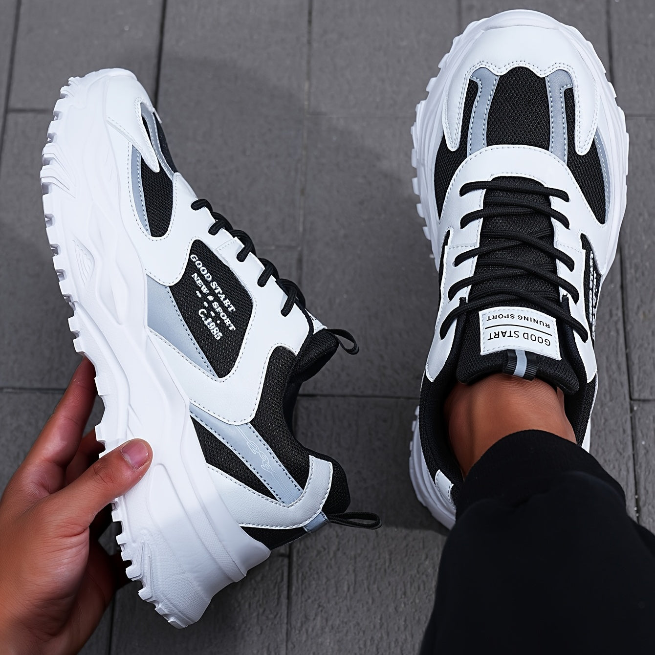 Men's Chunky Lace-up Dad Sneakers Athletic Shoes
