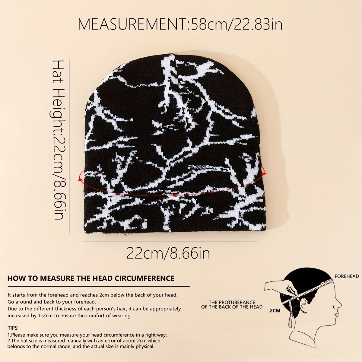 Knitted Woolen Hat Winter Warm Cold-proof Beanie Hats for Men Women