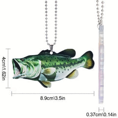 3 Colors Fish Hook Fish Keychain Bag Pendant Car Rearview Mirror Pendant