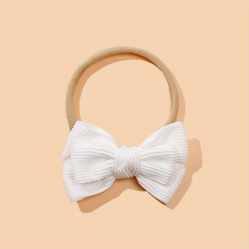 Baby Girls Bowknot Sweet Headband Soft Elastic Nylon Hairband