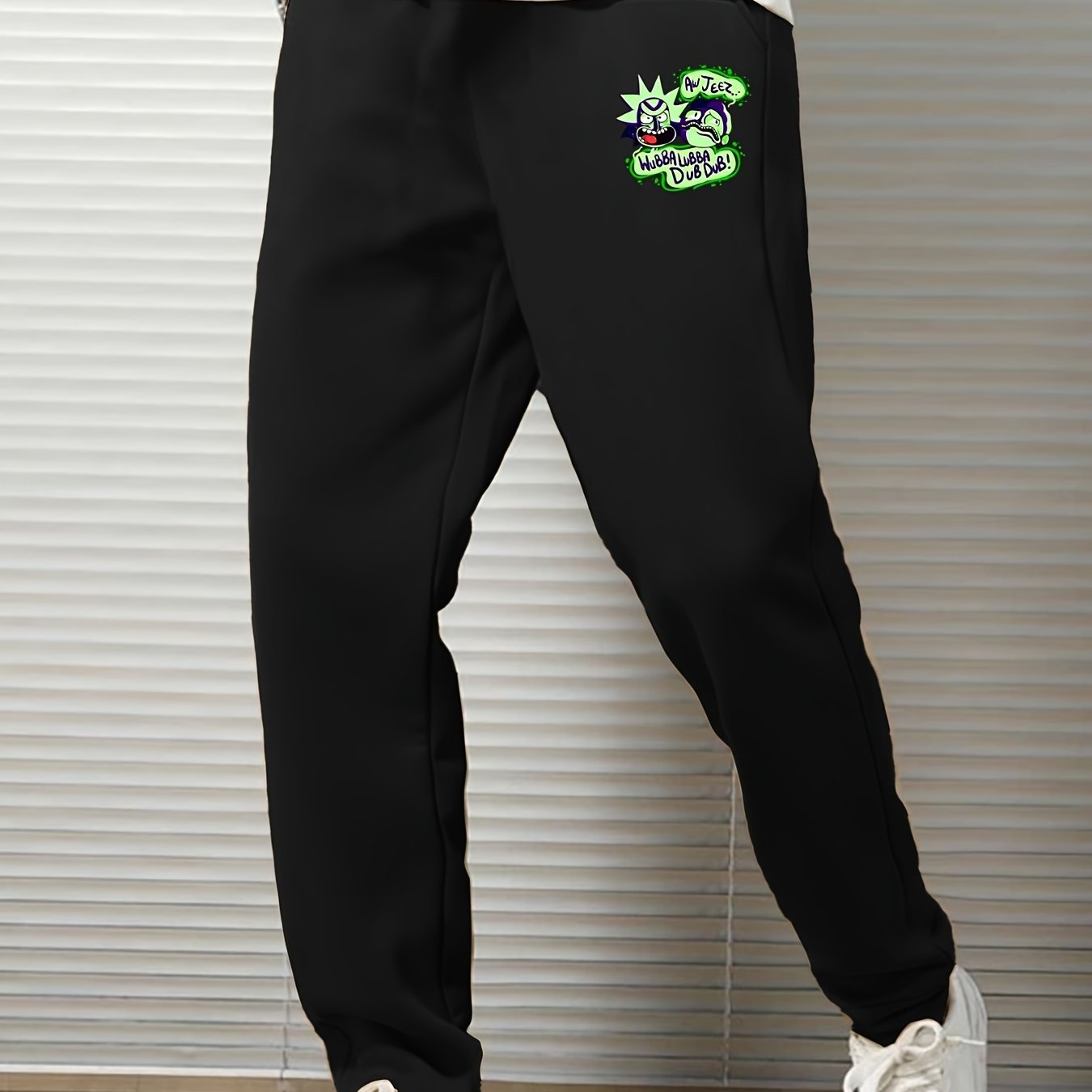 Cartoon Pattern Sweatpants Men's Drawstring Jogger Pants