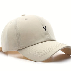 Y Embroidery Baseball Cap Lightweight Cotton Sun Hat Casual Solid Dad Hats