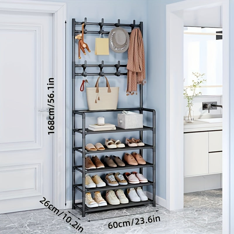 Shoe Cap Holder Multifunctional Storage Rack Coat Hooks Organizer