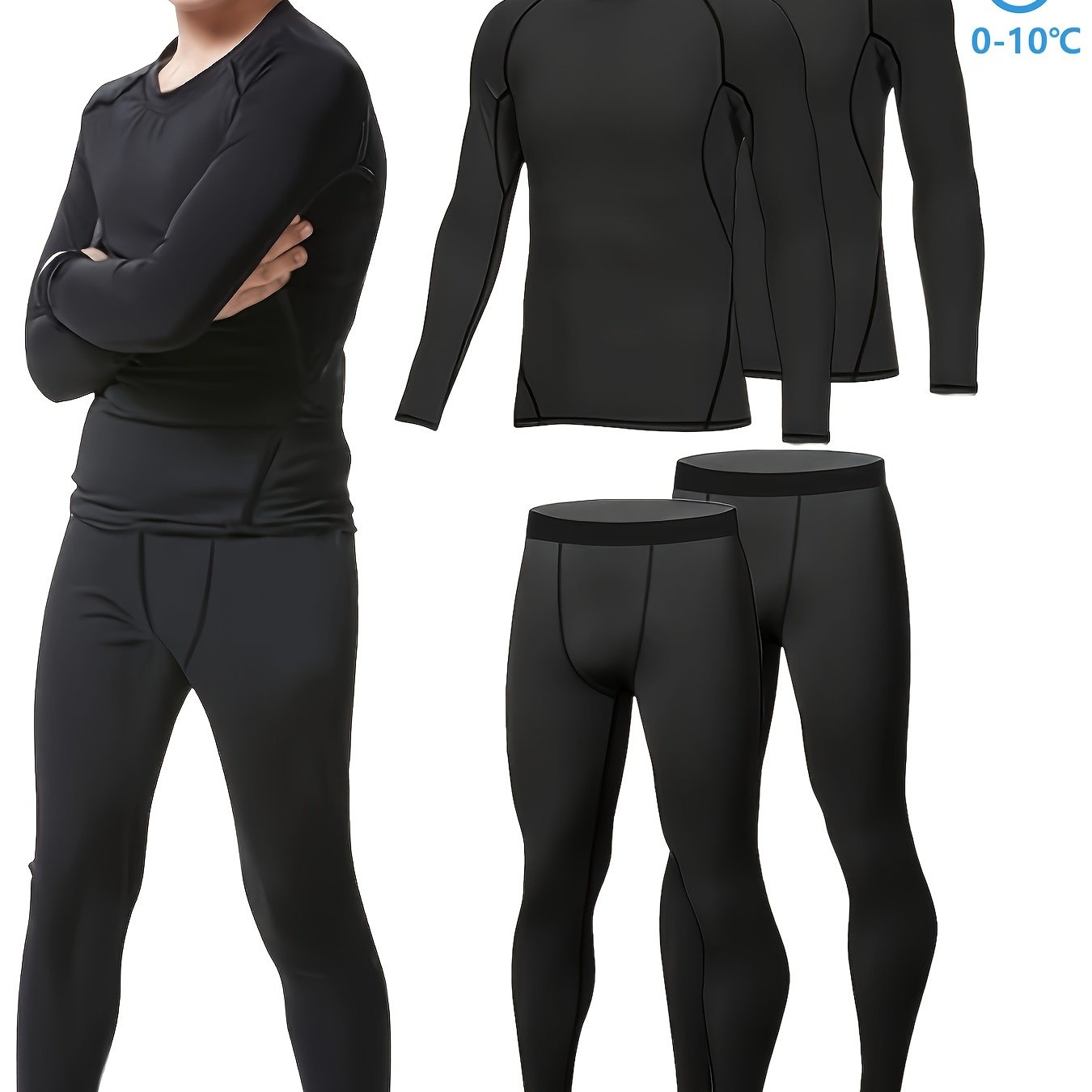 HOPLYNN Compression Long Sleeve Top & Pants Set for Kids