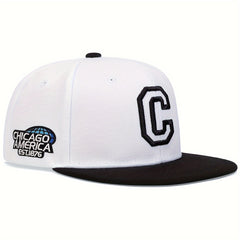 Men's Letter C CHICAGO Baseball Cap Hip Hop Hat Outdoor Adjustable Sun Hat