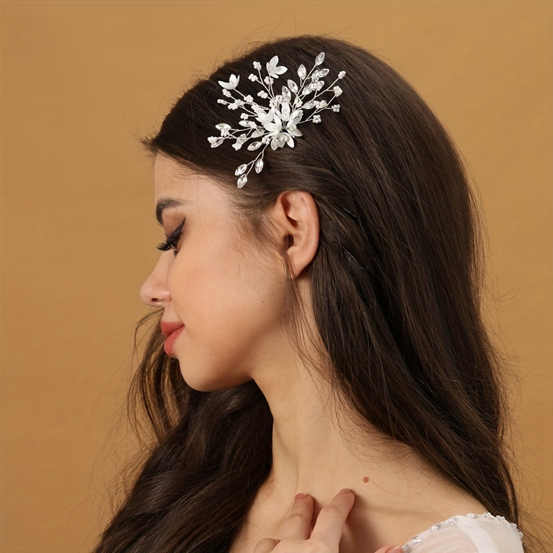 Floral Head Piece Rhinestone Hairpin Wedding Hair Accessories
