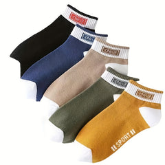 Men's Block Crew Socks Breathable Comfy Casual Unisex Socks All Seasons